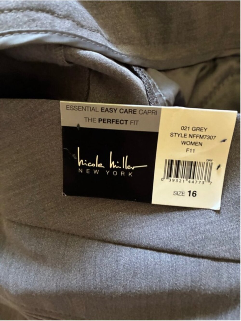 Women's Nicole Miller New York Grey Capri Pants Size 16 - Picture 5 of 5